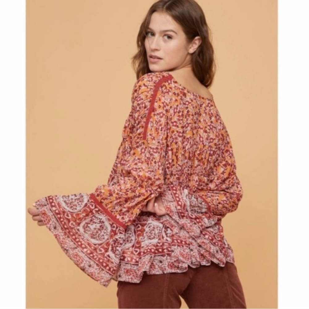 Free People Lorraine Tiered Kimono Top Size S - Picture 3 of 8